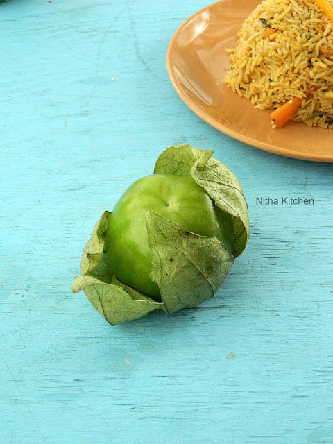 Green Tomato Biryani | Pachai Thakkali Saiva Biriyani Recipe - Nitha ...