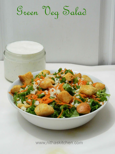 Green Veg Salad | Vegetable Salad Recipe - Nitha Kitchen ...