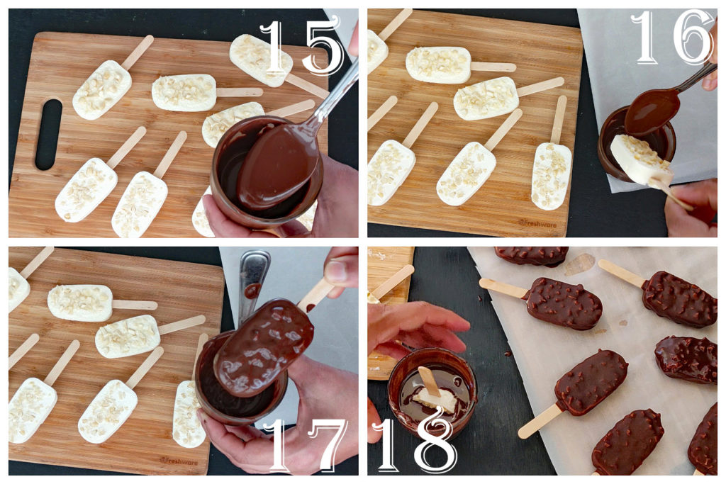 step by step choco bar ice cream bars recipe