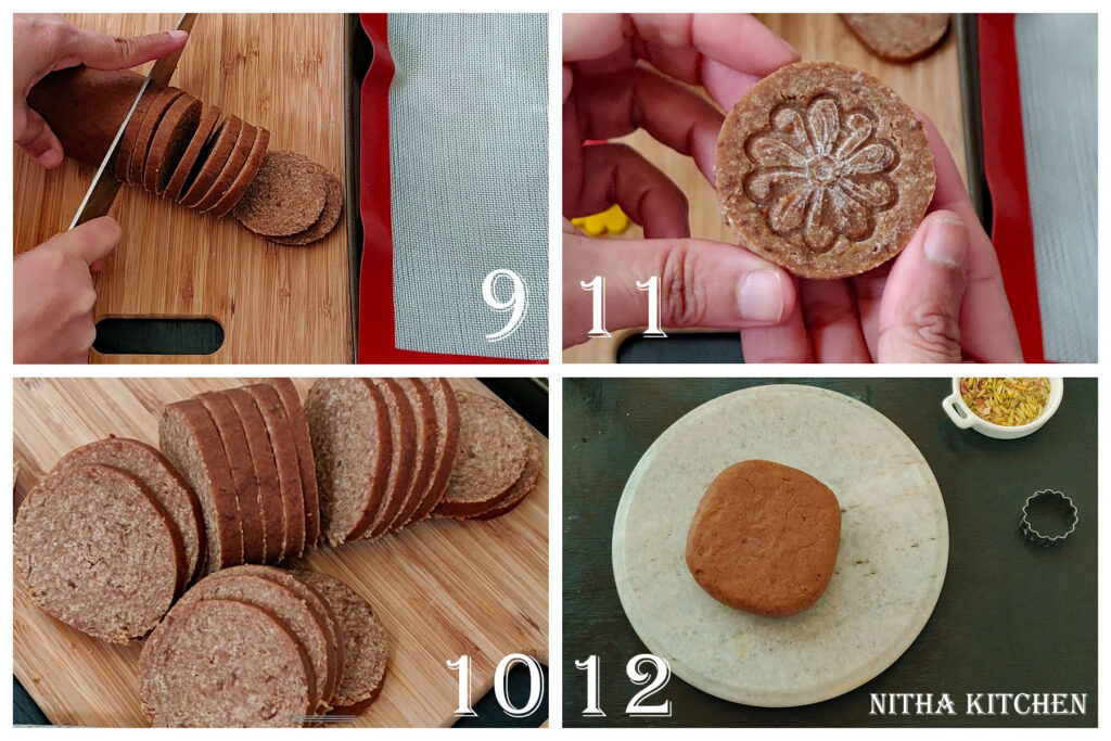 Step by Step pictures of making Soft and Crispy (both versions) Eggless Rose Cardamom Cookies Using Whole Grain Wheat Flour Video Recipe